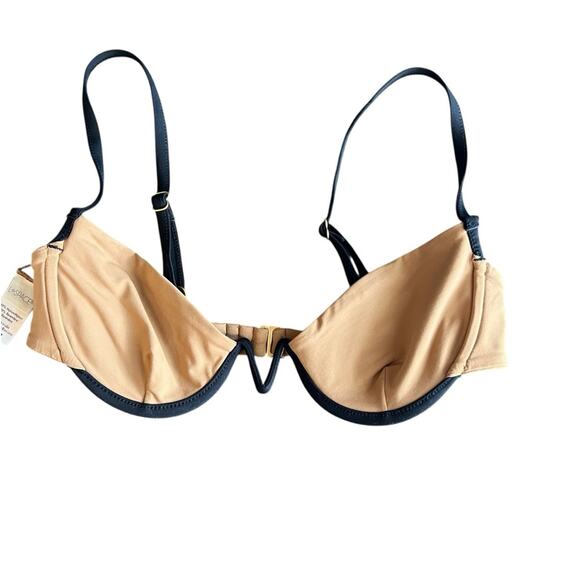 L*Space Women’s Nico Tan Bikini Top Black V Wiring Size Medium - Picture 2 of 10